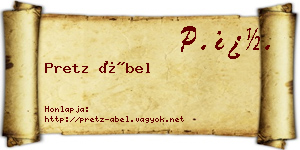 Pretz Ábel névjegykártya