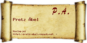 Pretz Ábel névjegykártya